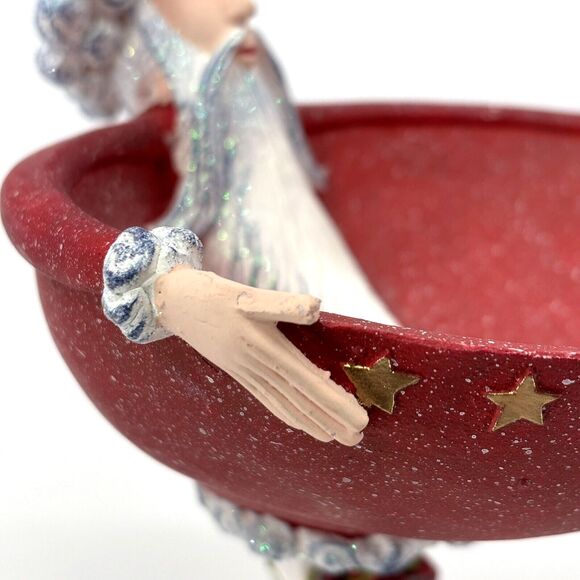 Department 56 Patience Brewster Krinkles Santa Red Speckled Candy Bowl - Picture 13 of 16